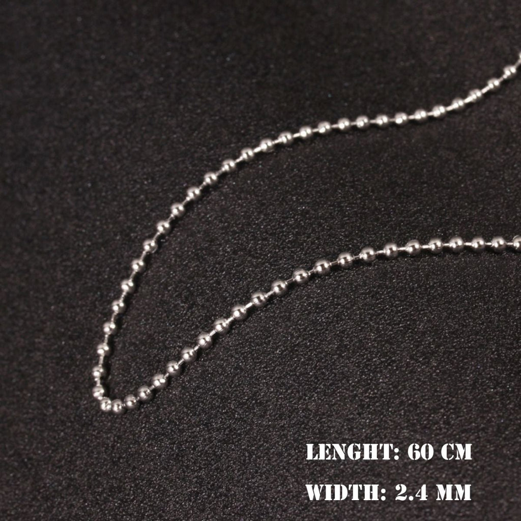 Ball Silver 316L Stainless Steel Long Necklace Chain 21" Men Bulk