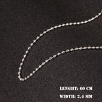 Ball Silver 316L Stainless Steel Long Necklace Chain 21" Men Bulk