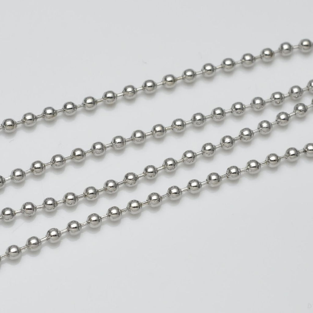 Ball Silver 316L Stainless Steel Long Necklace Chain 21" Men Bulk