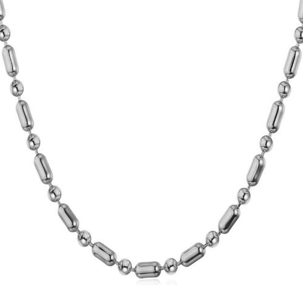Pipe Ball 316L Stainless Steel Silver Light Weight Necklace Chain Bulk