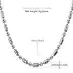 Pipe Ball 316L Stainless Steel Silver Light Weight Necklace Chain Bulk