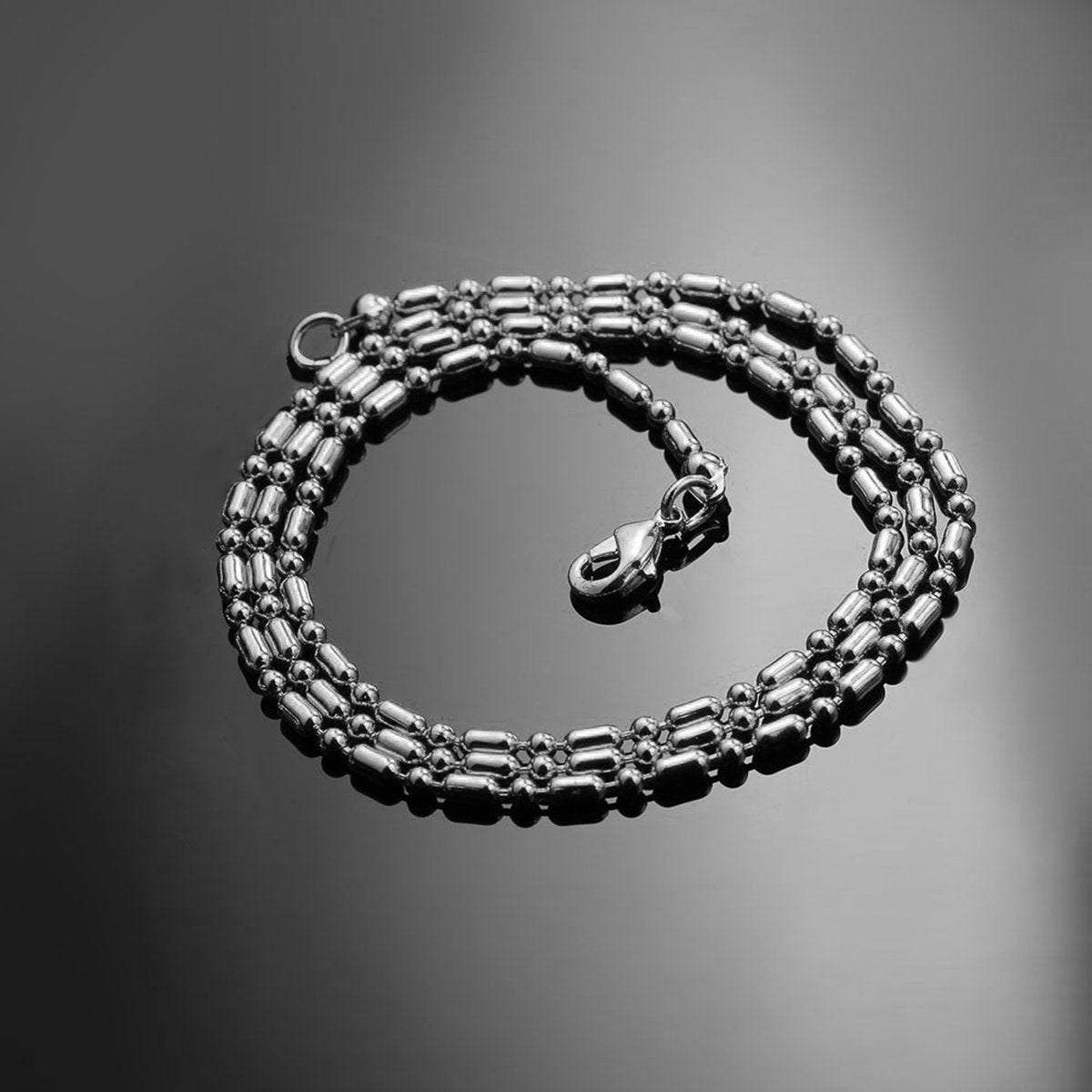 Pipe Ball 316L Stainless Steel Silver Light Weight Necklace Chain Bulk