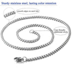 Popcorn Box Link 316L Stainless Steel Silver Necklace Chain Men Bulk
