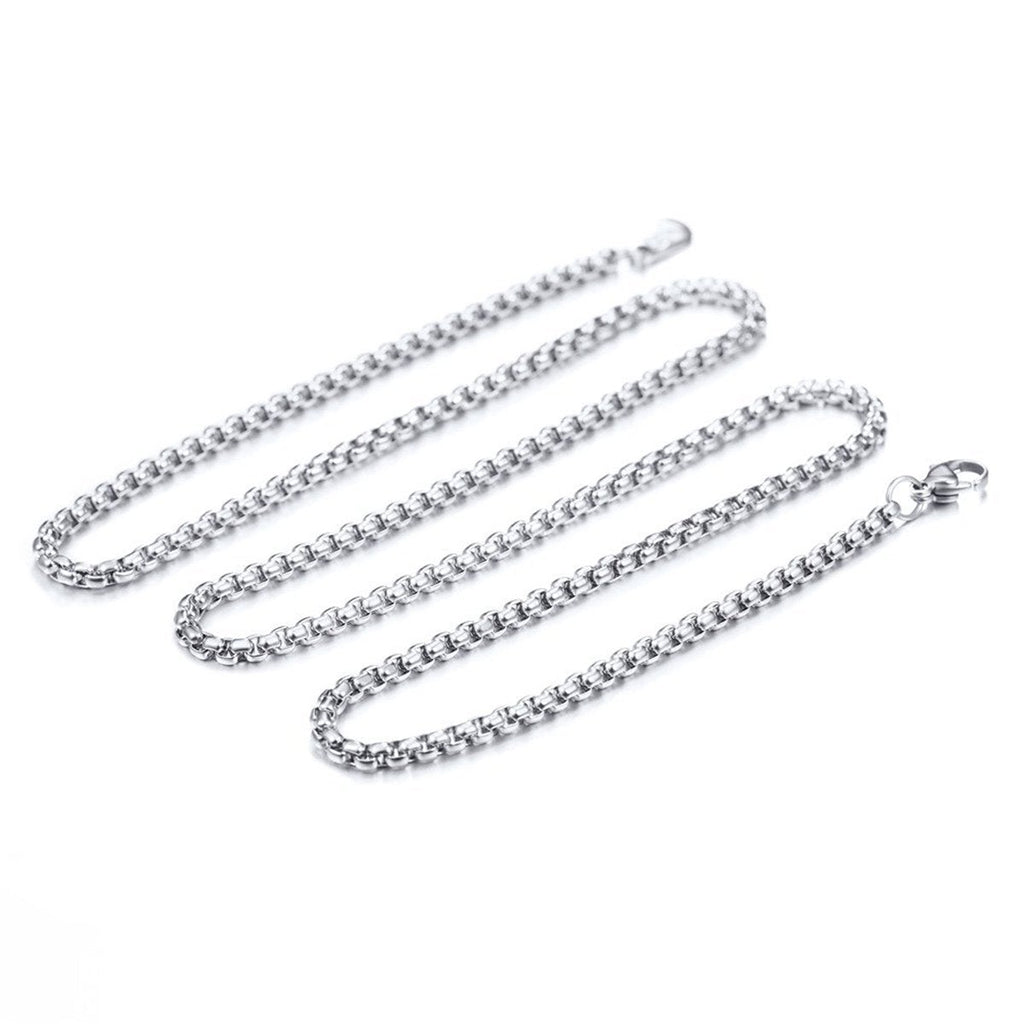 Popcorn Box Link 316L Stainless Steel Silver Necklace Chain Men Bulk