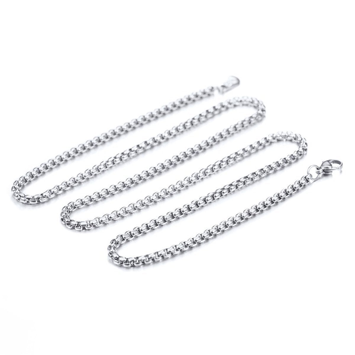 Popcorn Box Link 316L Stainless Steel Silver Necklace Chain Men Bulk