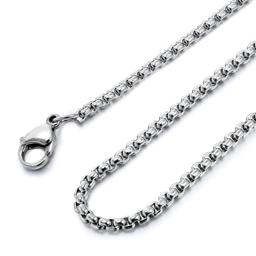 Popcorn Box Link 316L Stainless Steel Silver Necklace Chain Men Bulk