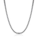 Popcorn Box Link 316L Stainless Steel Silver Necklace Chain Men Bulk