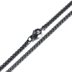 Popcorn Box Link Black 316L Stainless Steel 24" Necklace Chain Bulk