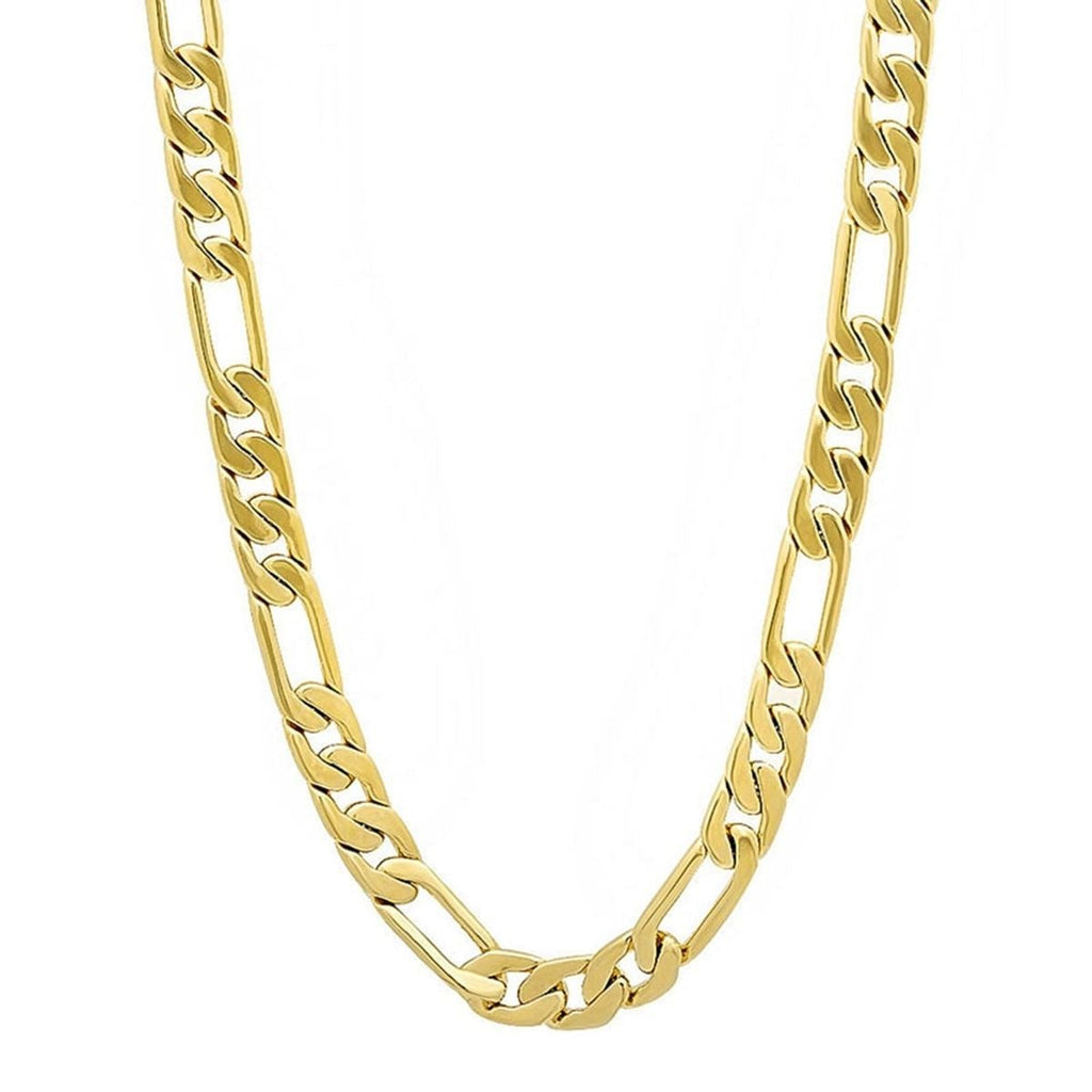 4Mm Figaro Curb 18K Gold Stainless Steel 20" Chain Necklace Boys Bulk