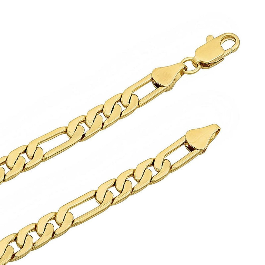 4Mm Figaro Curb 18K Gold Stainless Steel 20" Chain Necklace Boys Bulk