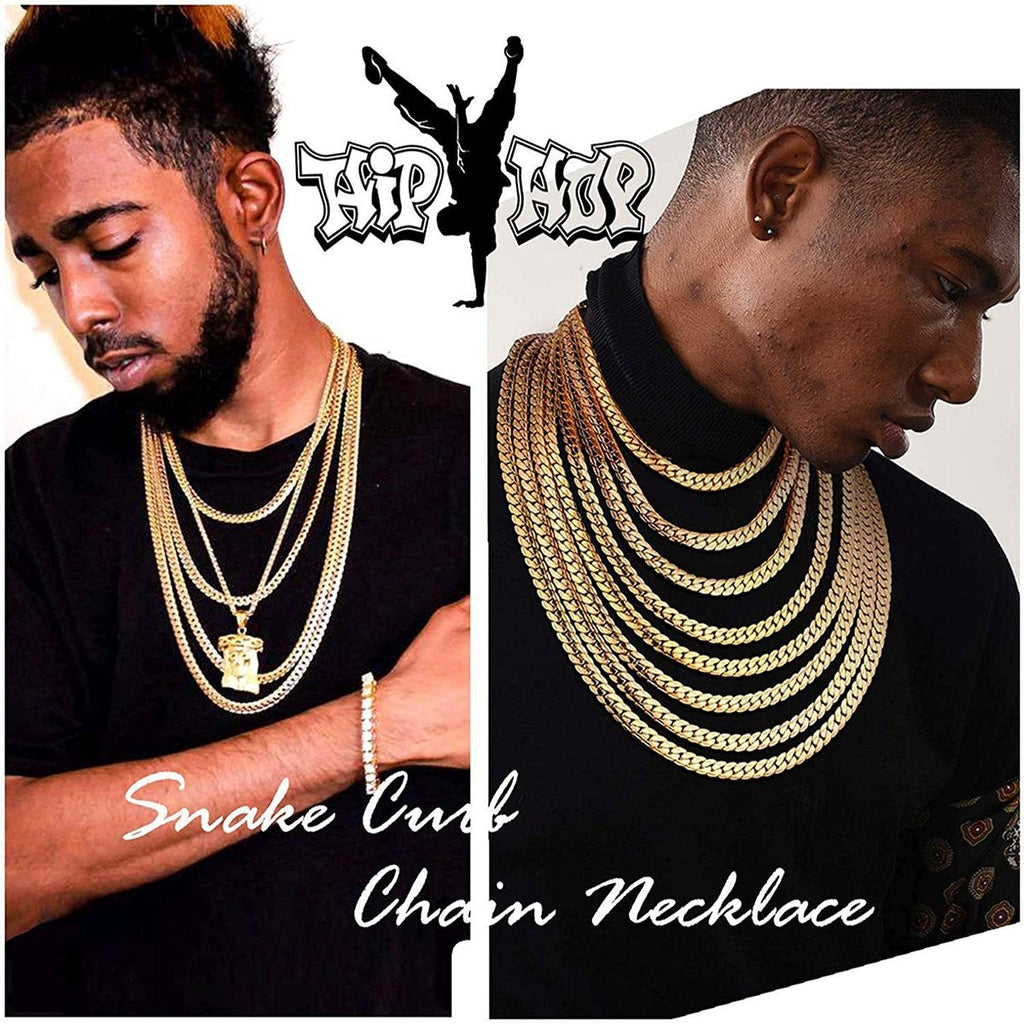 Classic Curb 18K Gold 316L Stainless Steel 24" Chain Necklace Men