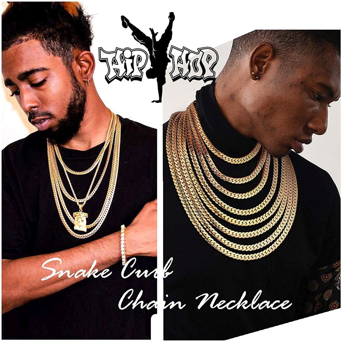 Classic Curb 18K Gold 316L Stainless Steel 24" Chain Necklace Men