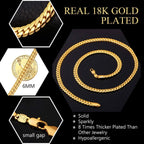 Classic Curb 18K Gold 316L Stainless Steel 24" Chain Necklace Men