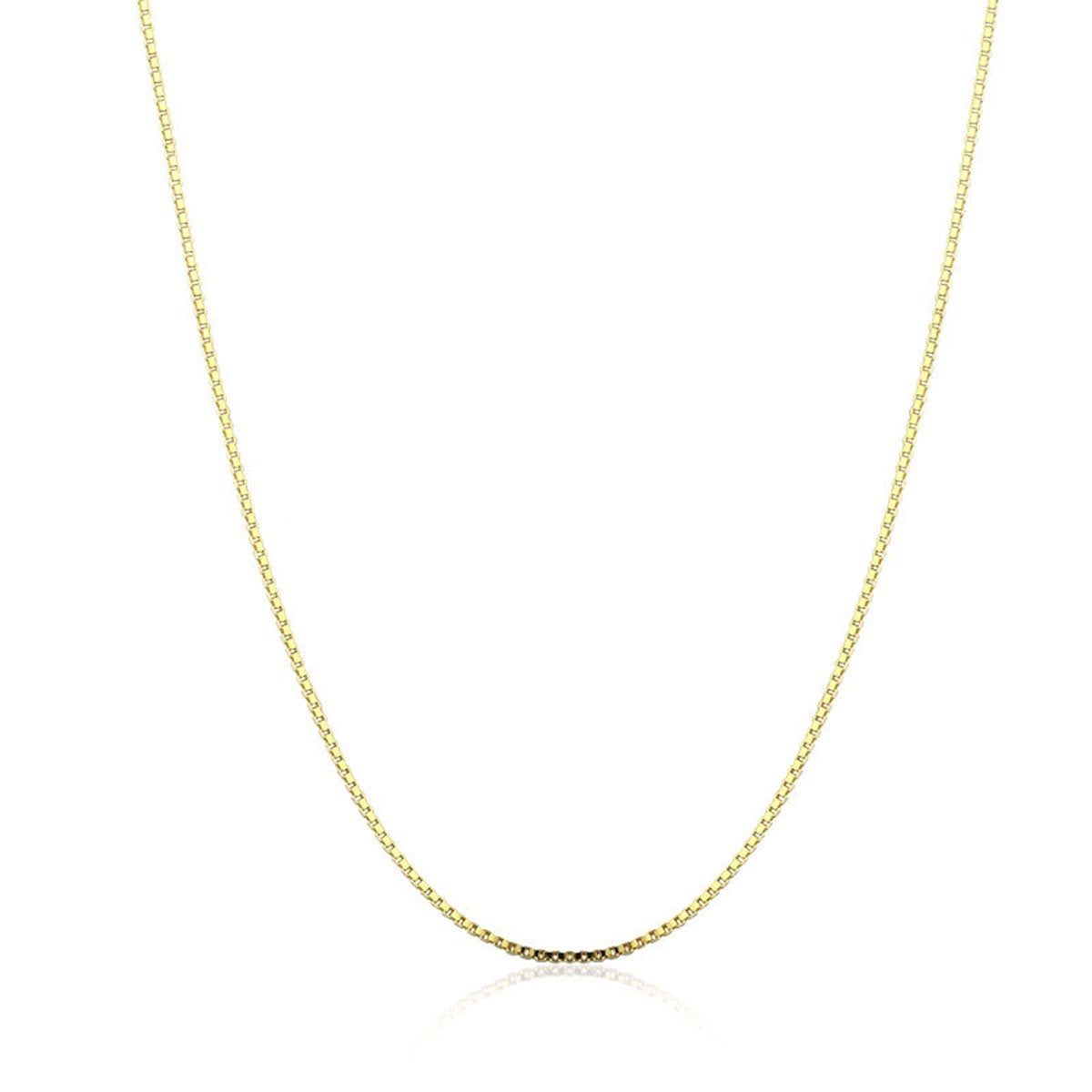 Slim Box 18K Gold Daily Wear 19" Necklace Chain For Men Bulk Secondary image
