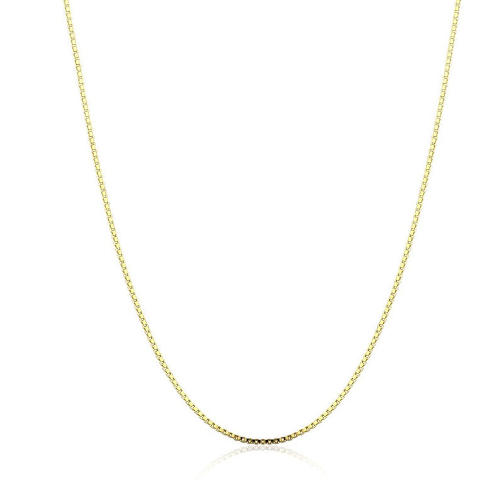 Slim Box 18K Gold Daily Wear 19" Necklace Chain For Men Bulk