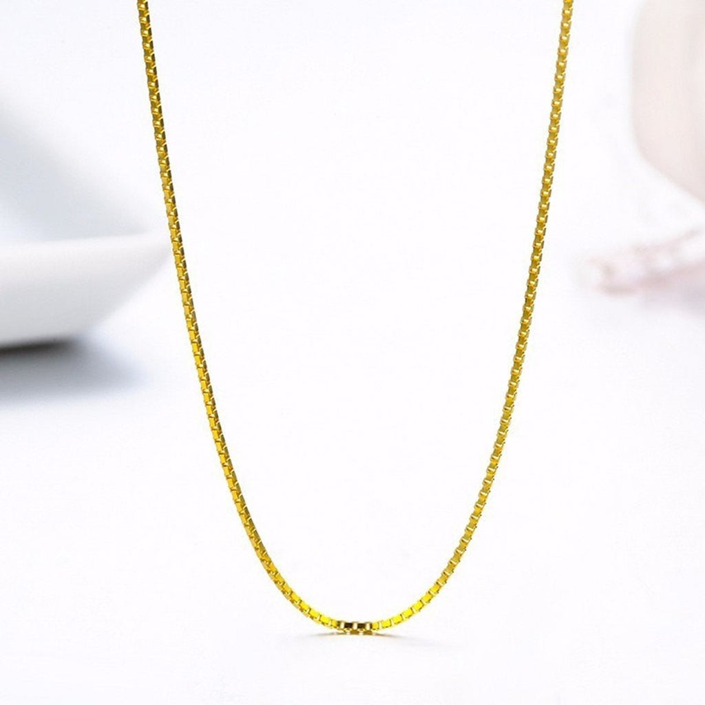 Slim Box 18K Gold Daily Wear 19" Necklace Chain For Men Bulk