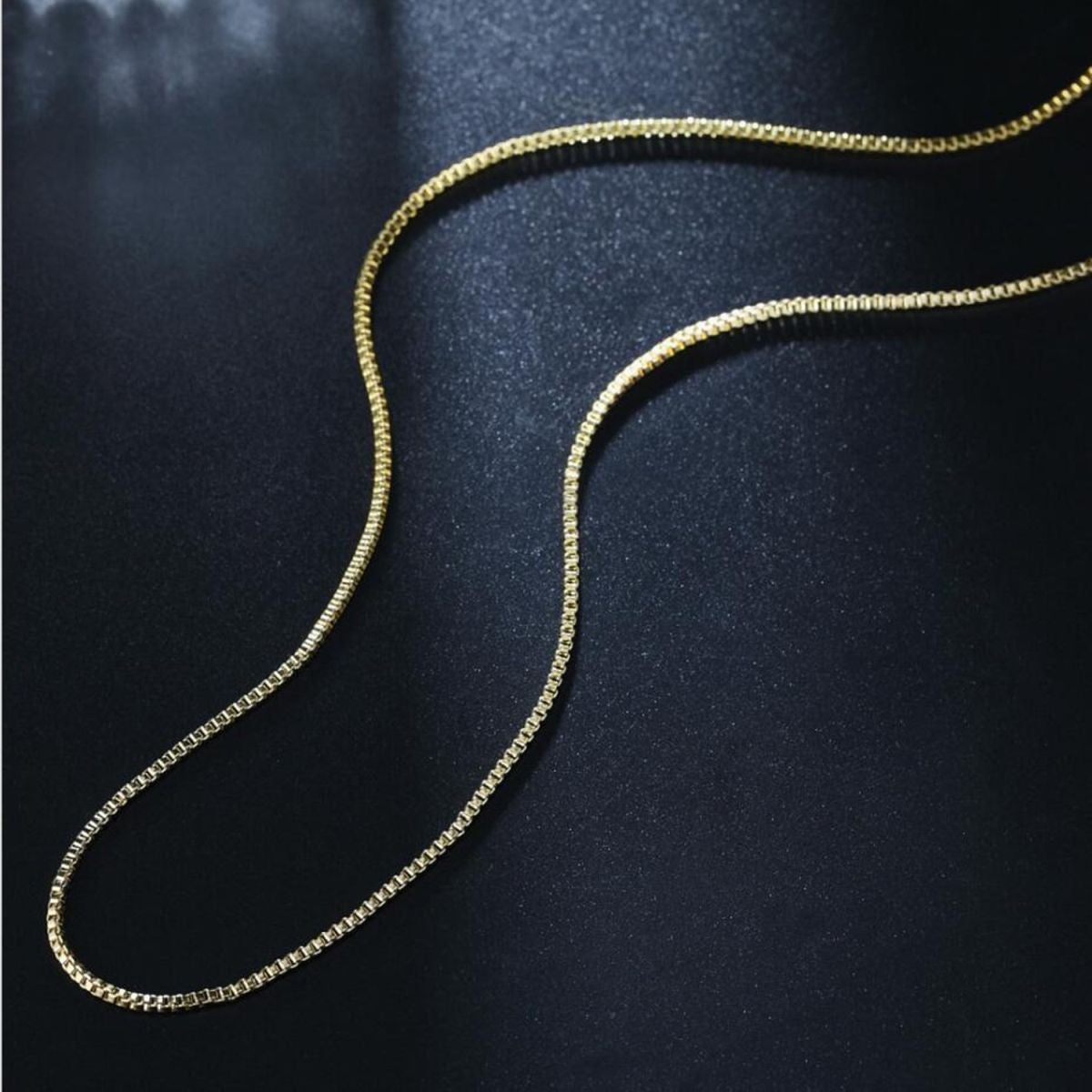 Slim Box 18K Gold Daily Wear 19" Necklace Chain For Men Bulk