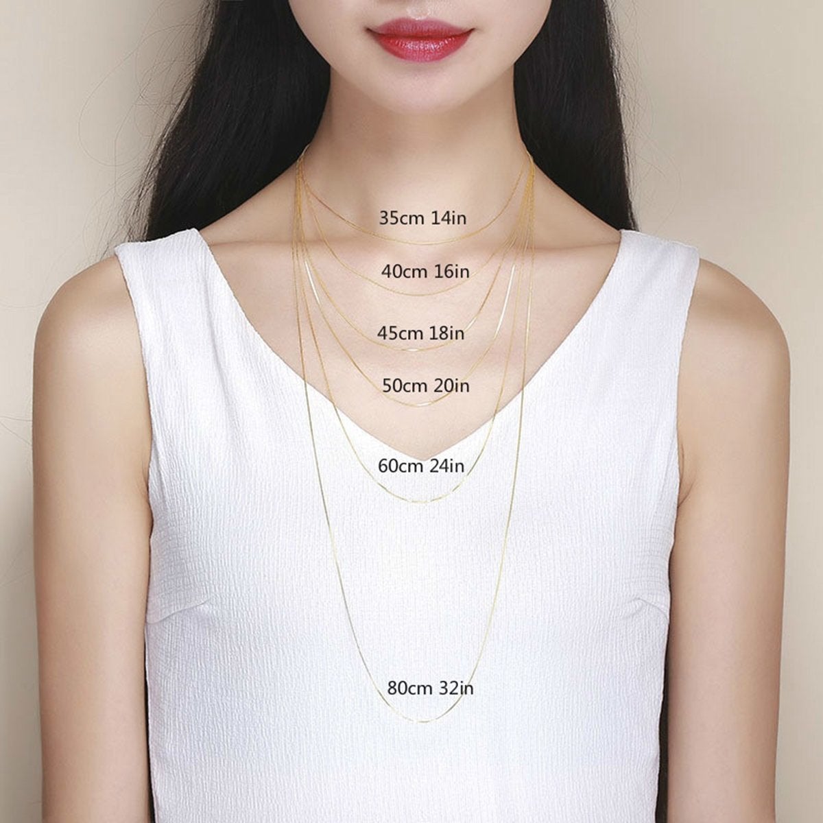Slim Box 18K Gold Daily Wear 19" Necklace Chain For Men Bulk