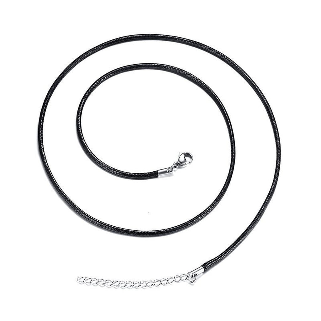 1.5Mm Black Leather Cord Wax Rope Chain Necklace Diy Pu Necklace Bulk