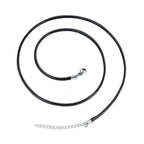 1.5Mm Black Leather Cord Wax Rope Chain Necklace Diy Pu Necklace Bulk