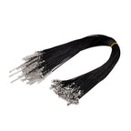 1.5Mm Black Leather Cord Wax Rope Chain Necklace Diy Pu Necklace Bulk
