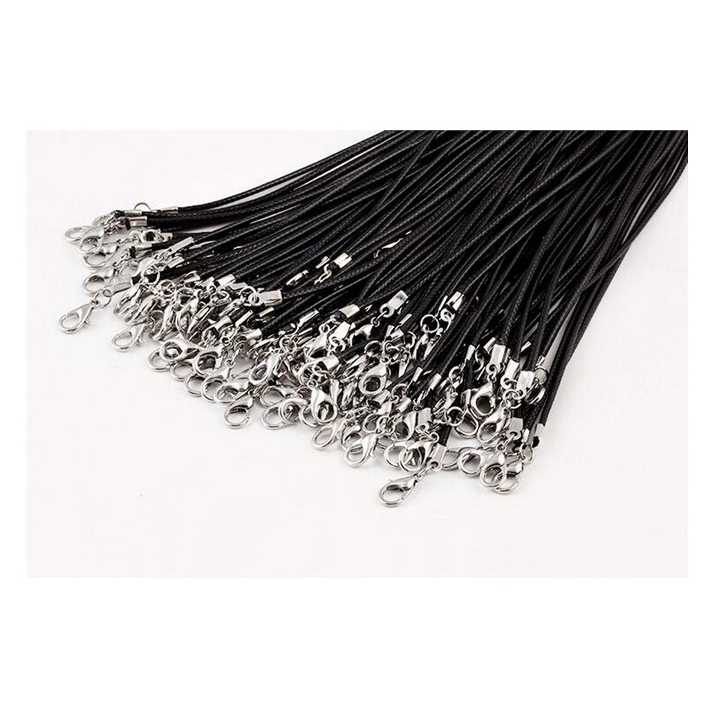 1.5Mm Black Leather Cord Wax Rope Chain Necklace Diy Pu Necklace Bulk
