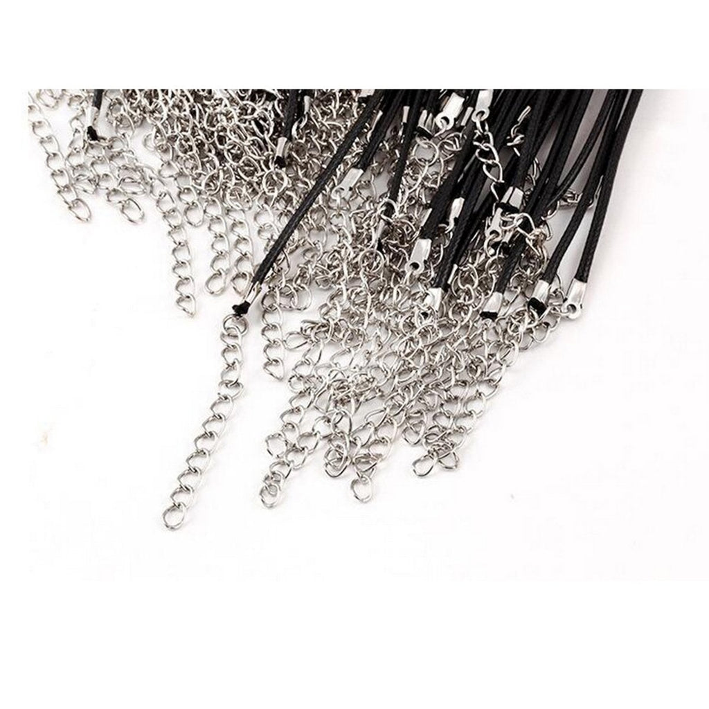 1.5Mm Black Leather Cord Wax Rope Chain Necklace Diy Pu Necklace Bulk