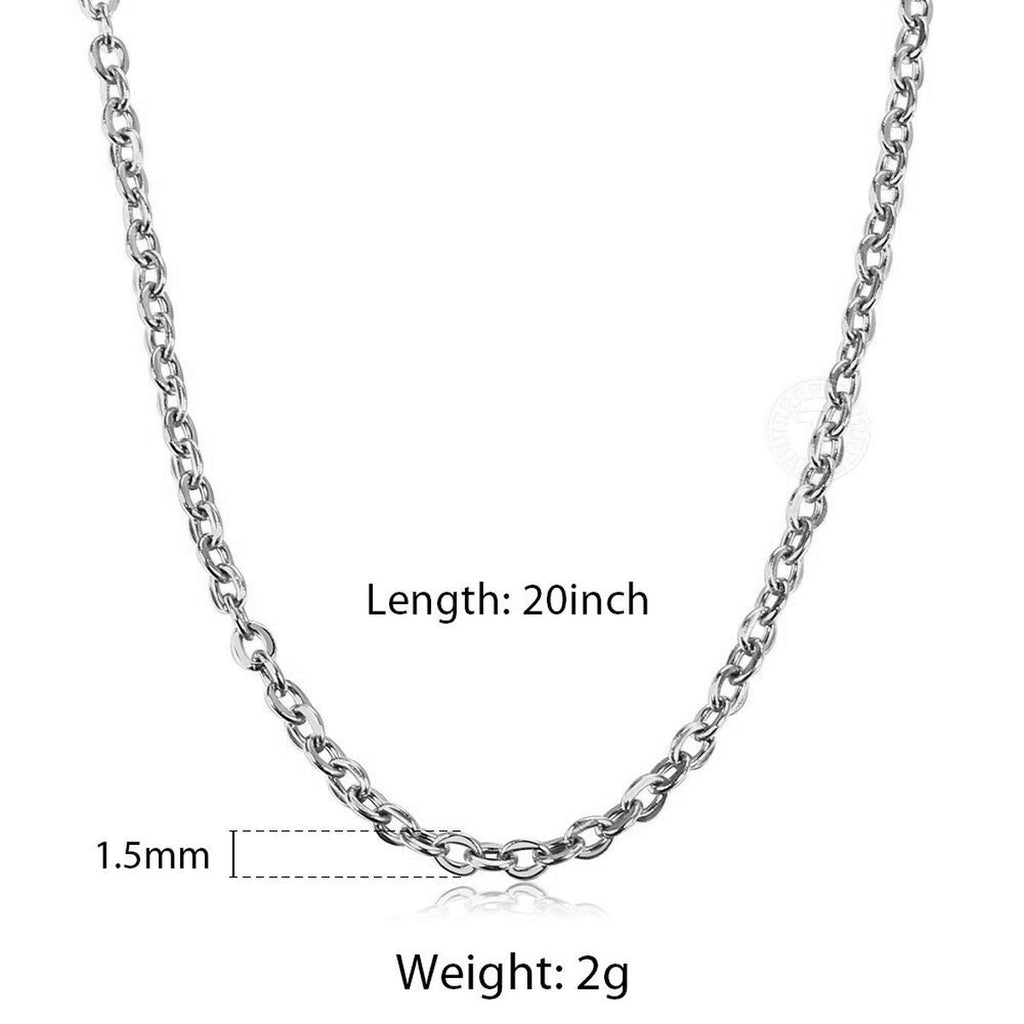 Silver Link Surgical Stainless Steel 19.7" Necklace Chain For Bulk