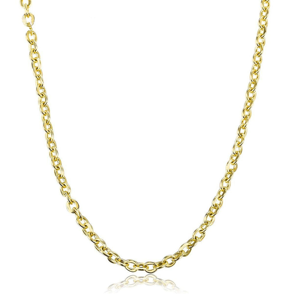 Link Gold Brass Chain Necklace For Men 24" Bulk