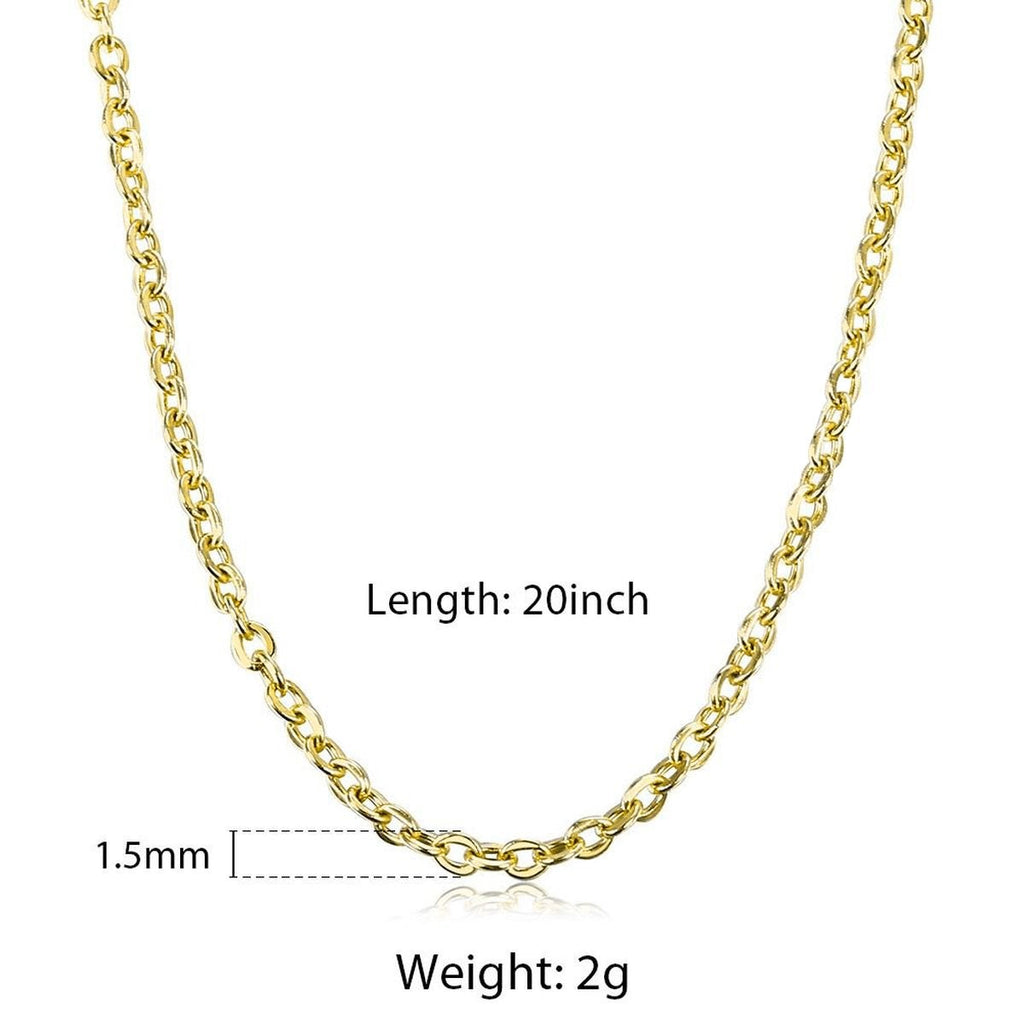 Link Gold Brass Chain Necklace For Men 24" Bulk