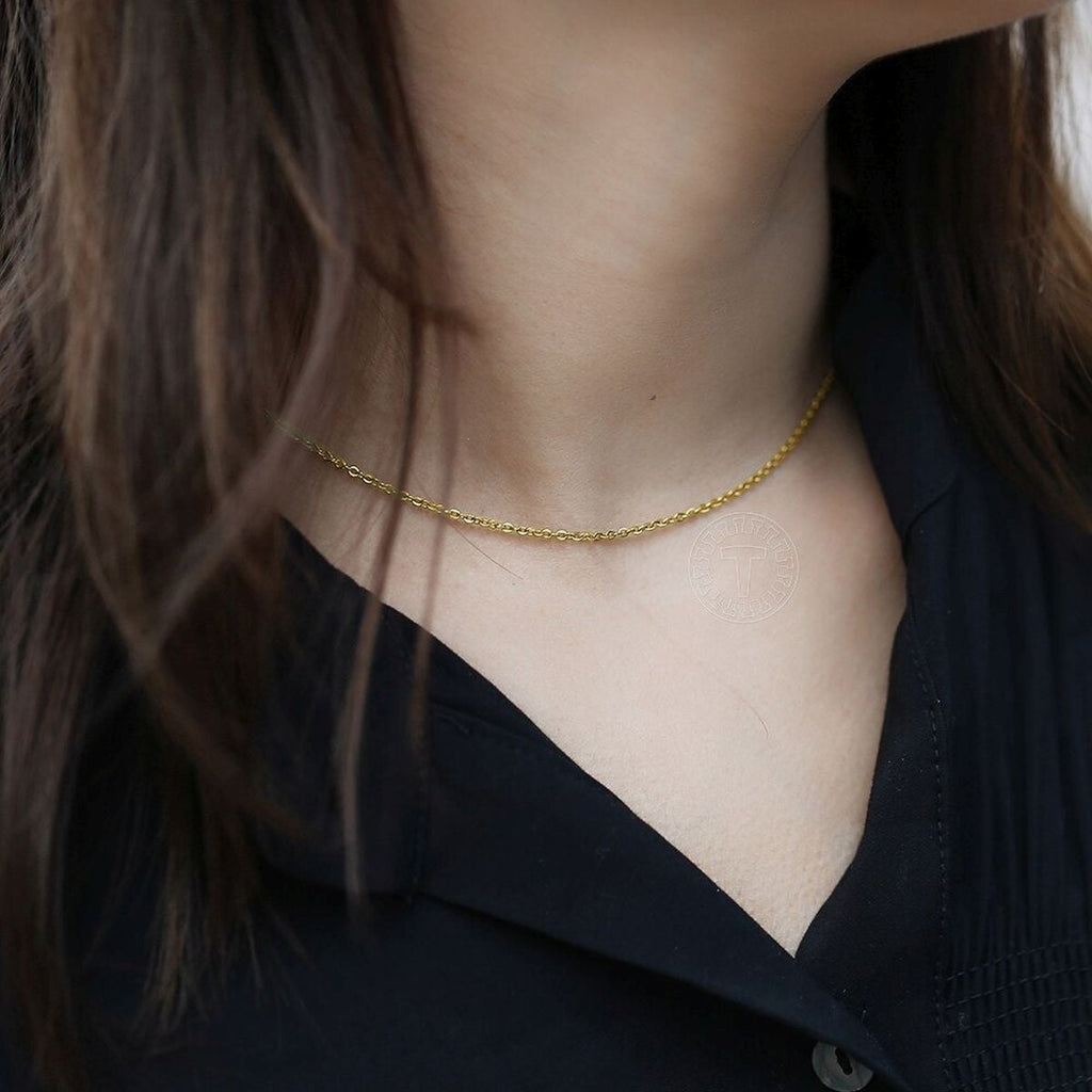 Link Gold Brass Chain Necklace For Men 24" Bulk