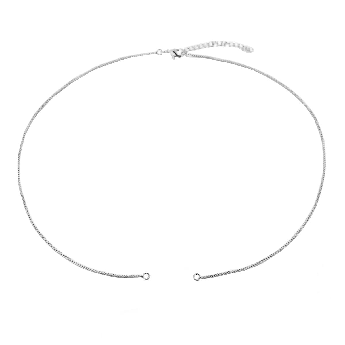 Silver Stainless Steel Box Chain Necklace For Men 18" Inch Bulk Secondary image