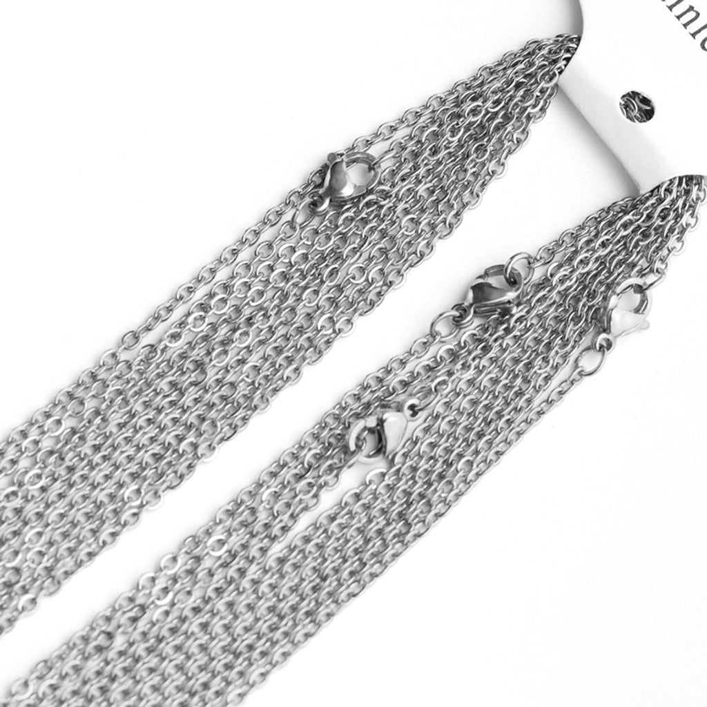 Silver Link Surgical Stainless Steel 19.7" Necklace Chain For Bulk