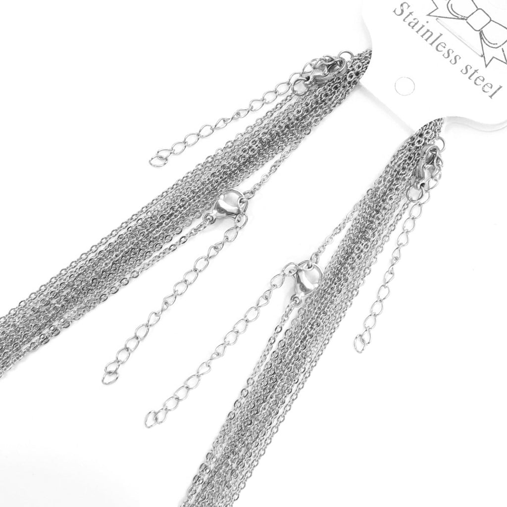 Silver Link Surgical Stainless Steel 19.7" Necklace Chain For Bulk