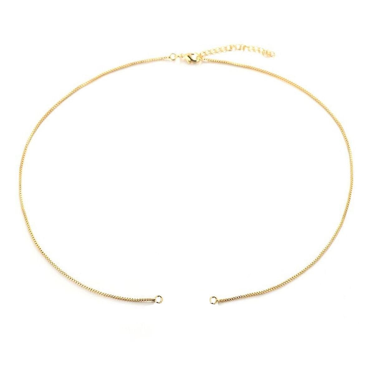 Gold Stainless Steel Box Chain Necklace For Men 18" Inch Bulk Secondary image