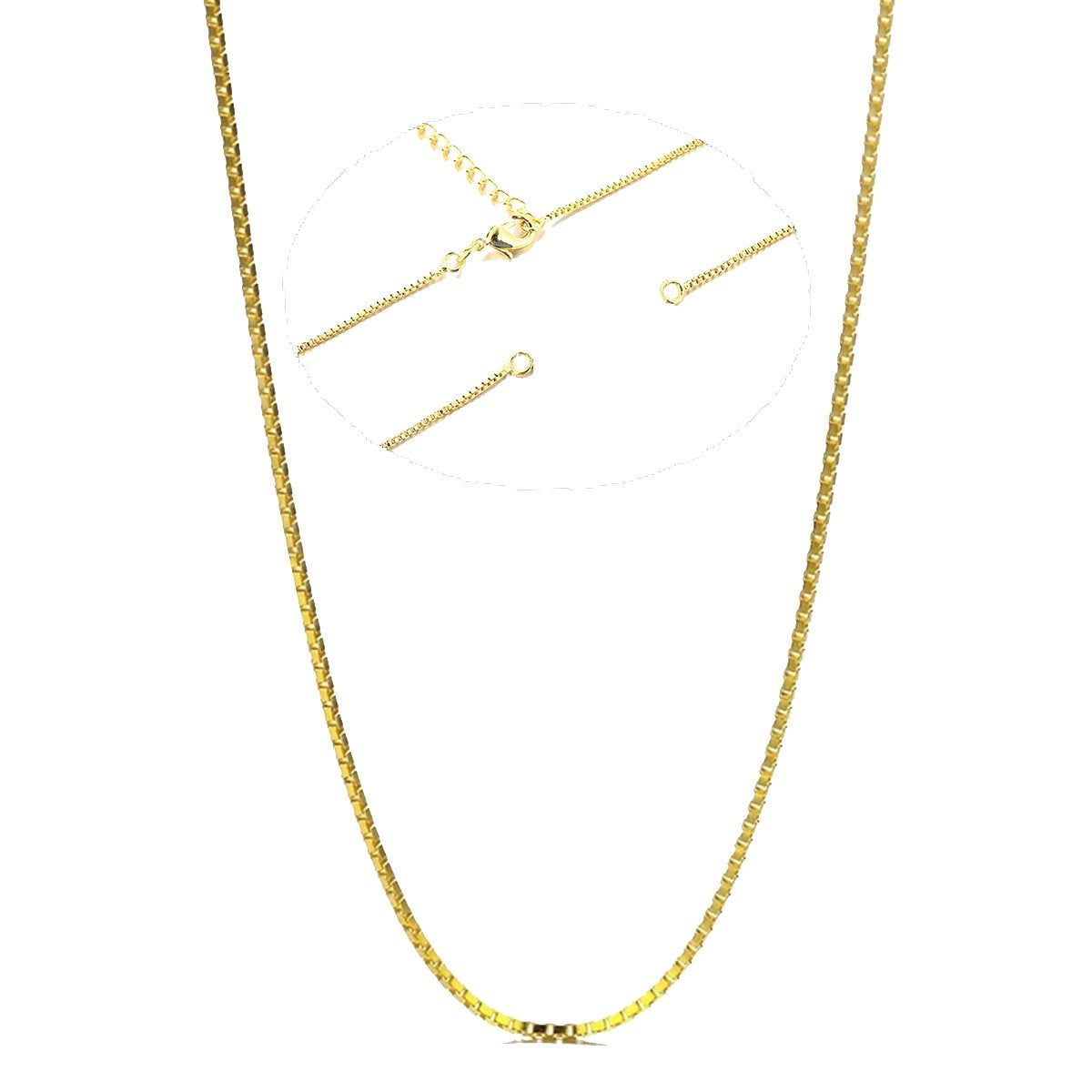 Gold Stainless Steel Box Chain Necklace For Men 18" Inch Bulk Main image