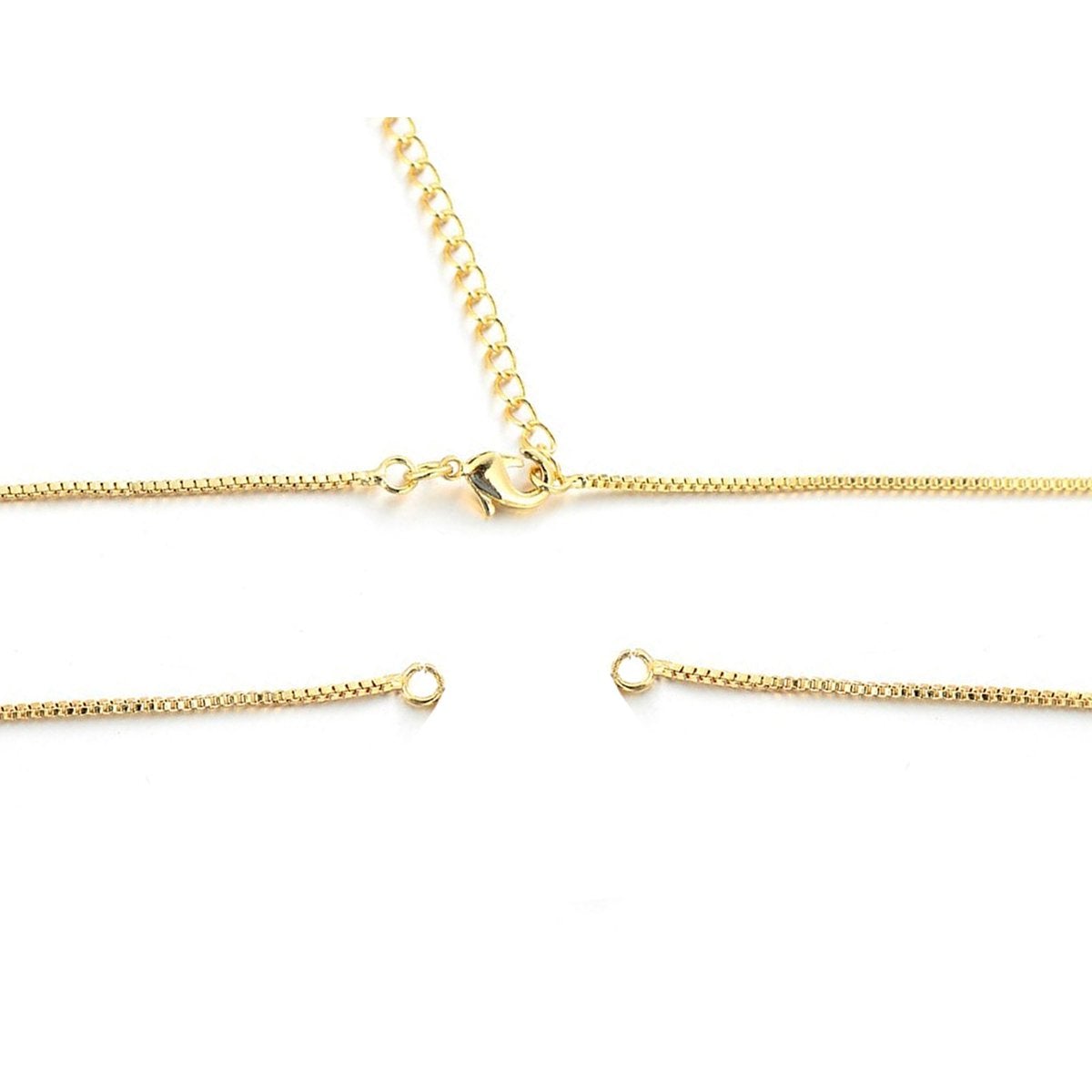 Gold Stainless Steel Box Chain Necklace For Men 18" Inch Bulk
