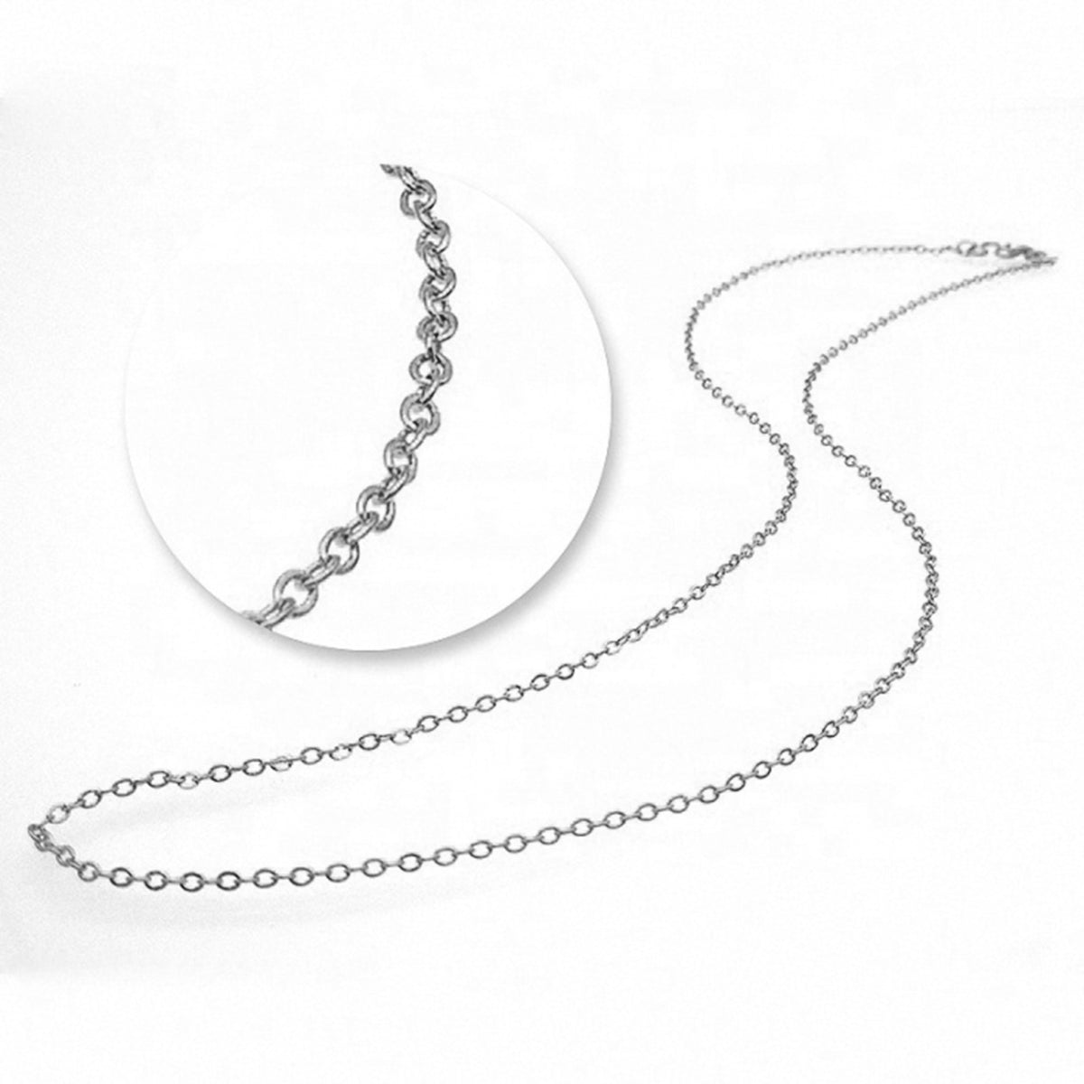 Slim Link Chain Silver Stainless Steel Necklace Chain Boys Bulk Main image