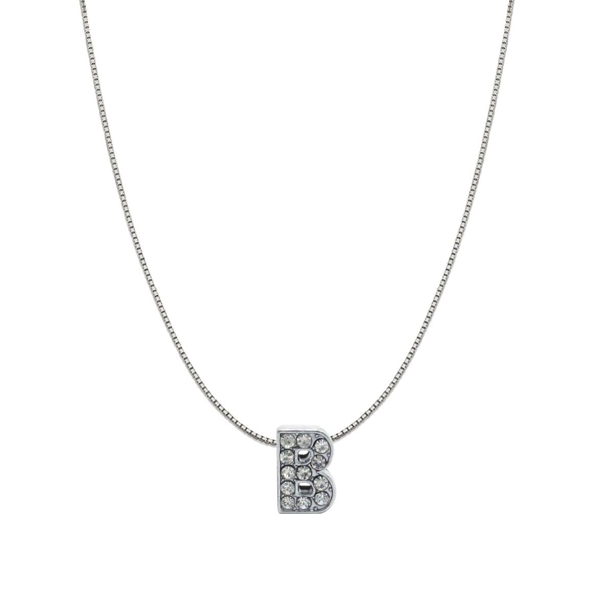 Silver CZ Initial Alphabet Letter A Necklace Pendant Chain Bulk Secondary image