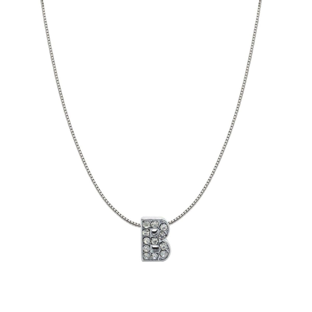 Silver CZ Initial Alphabet Letter A Necklace Pendant Chain Bulk