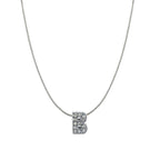 Silver CZ Initial Alphabet Letter A Necklace Pendant Chain Bulk