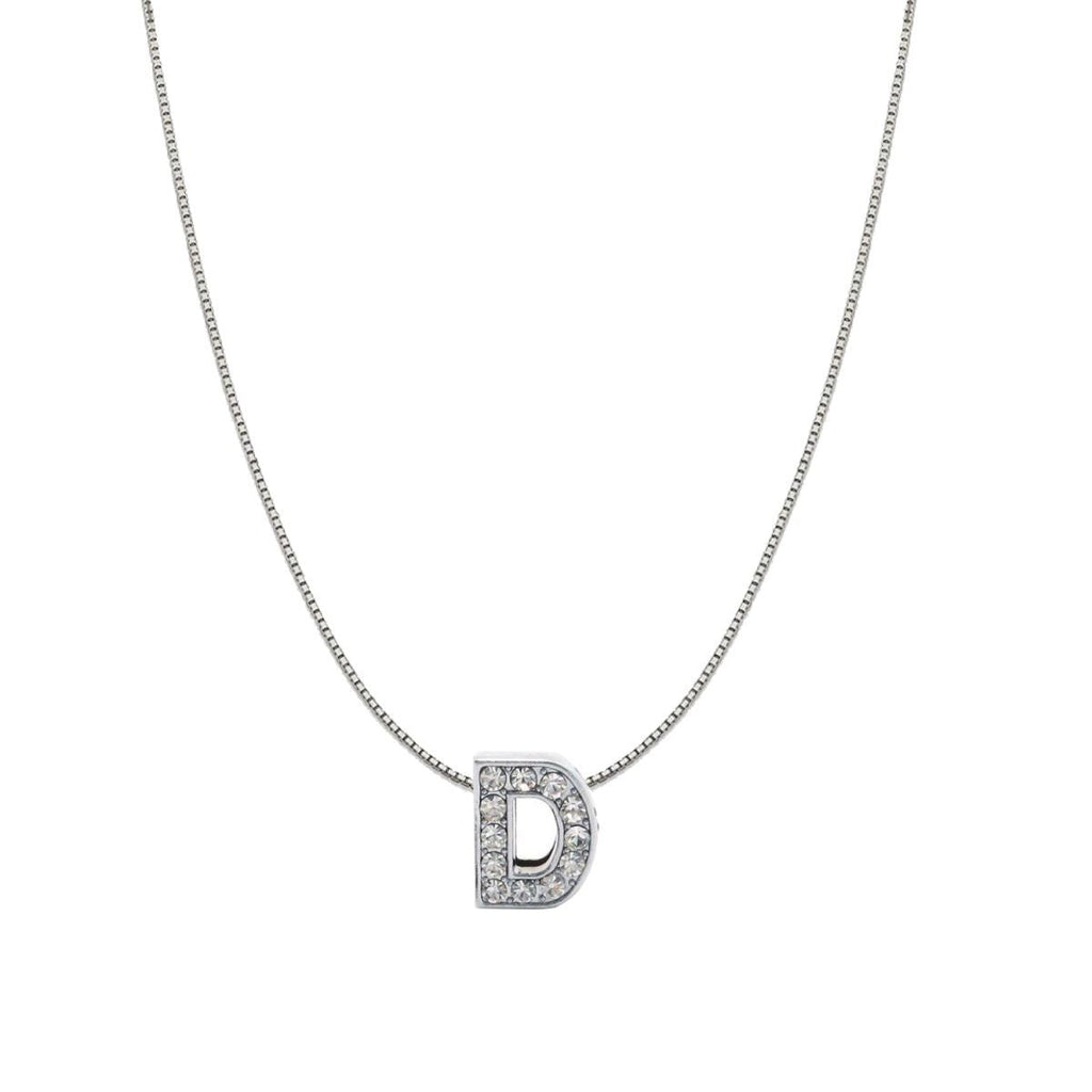 Silver CZ Initial Alphabet Letter A Necklace Pendant Chain Bulk