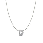 Silver CZ Initial Alphabet Letter A Necklace Pendant Chain Bulk