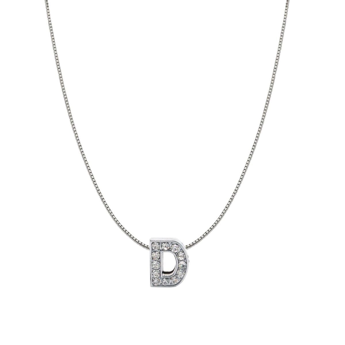 Silver CZ Initial Alphabet Letter A Necklace Pendant Chain Bulk