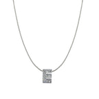 Silver CZ Initial Alphabet Letter A Necklace Pendant Chain Bulk