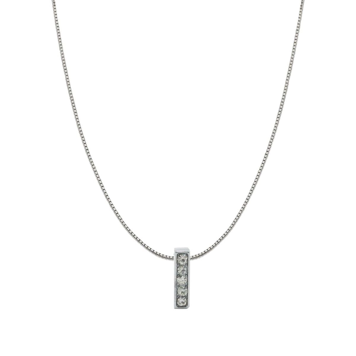 Silver CZ Initial Alphabet Letter A Necklace Pendant Chain Bulk