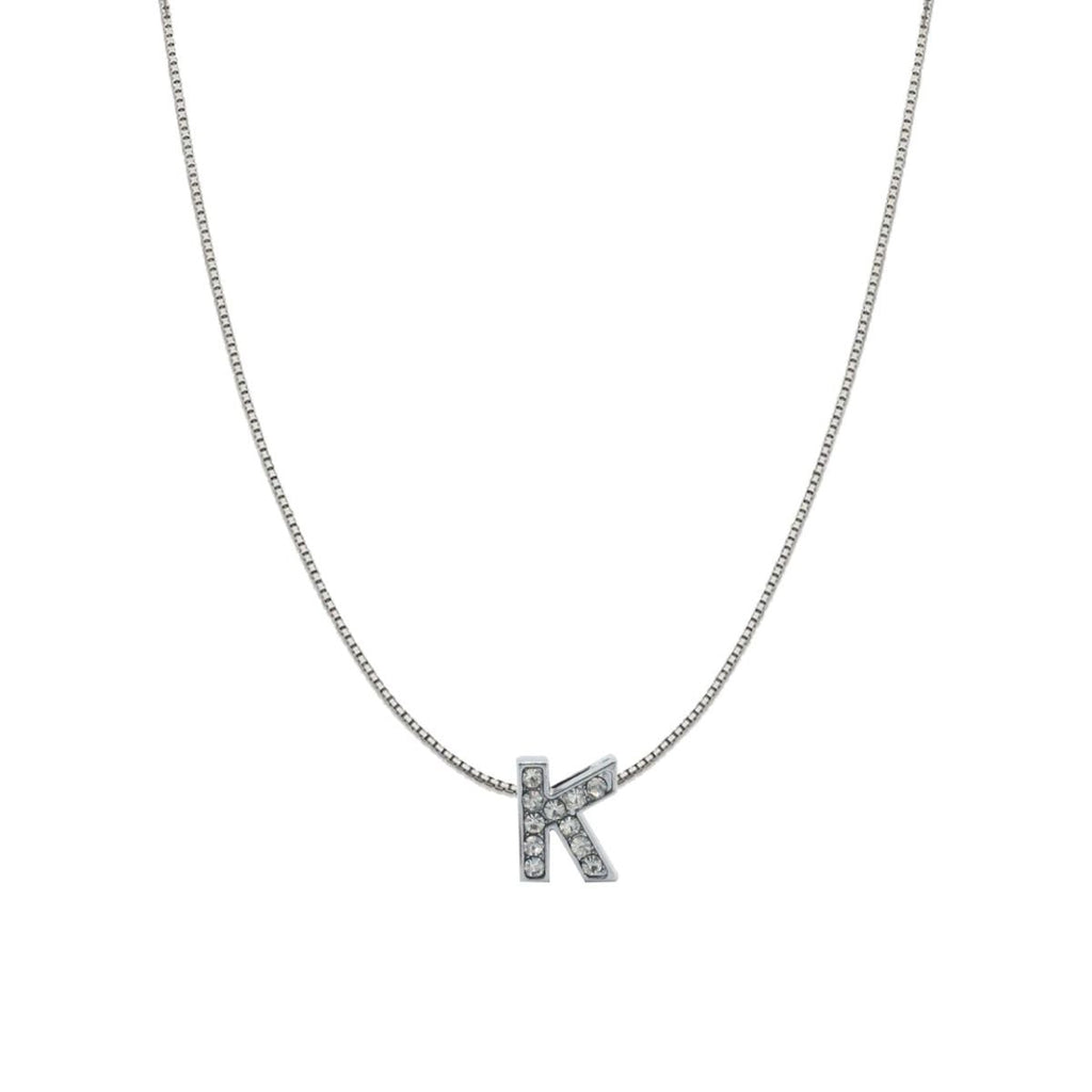 Silver CZ Initial Alphabet Letter A Necklace Pendant Chain Bulk