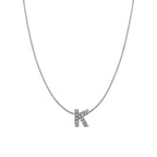 Silver CZ Initial Alphabet Letter A Necklace Pendant Chain Bulk