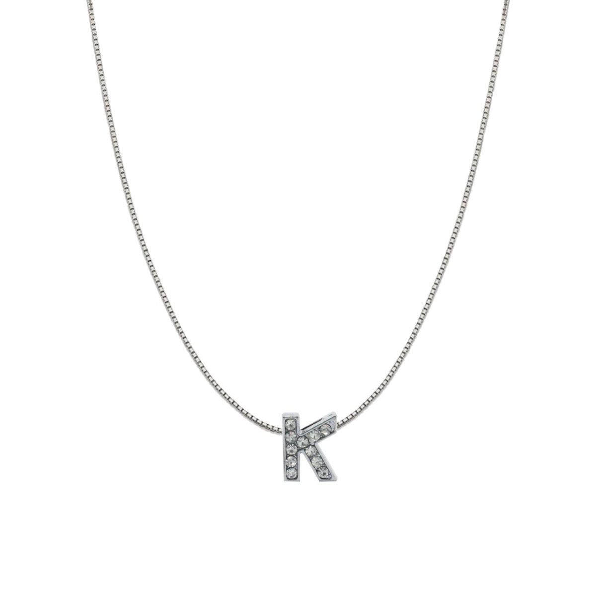 Silver CZ Initial Alphabet Letter A Necklace Pendant Chain Bulk