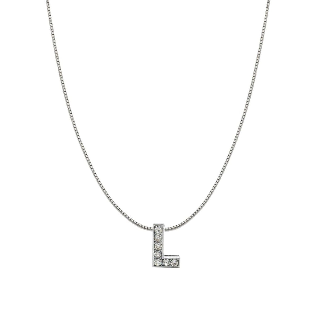 Silver CZ Initial Alphabet Letter A Necklace Pendant Chain Bulk